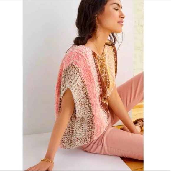 Anthropologie NWT Poncho Sweater Top 64% Cotton Size S. - Picture 2 of 8